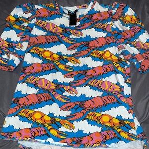 Nooworks - lobster 🦞 puff shoulder blouse